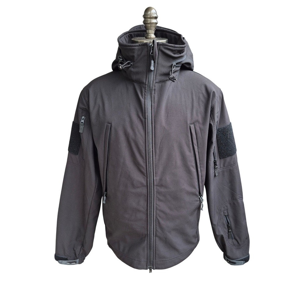 Condor‎ Summit Softshell Jacket Mens Medium Black Tactical Hooded Fleece Lined